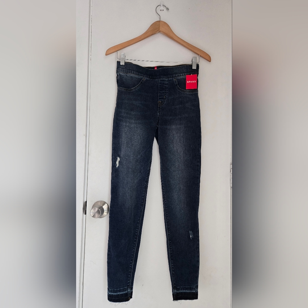 NWT SPANX Women's Ankle Skinny Jeans, Medium Wash, Small $128